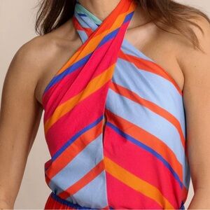 Southern Tide - Fallon Calypso Cay Stripe Halter Top - Size L